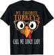 My Favorite Turkeys Call Me Lunch Lady Thanksgiving Turkey T-Shirt - T-Shirt | Black