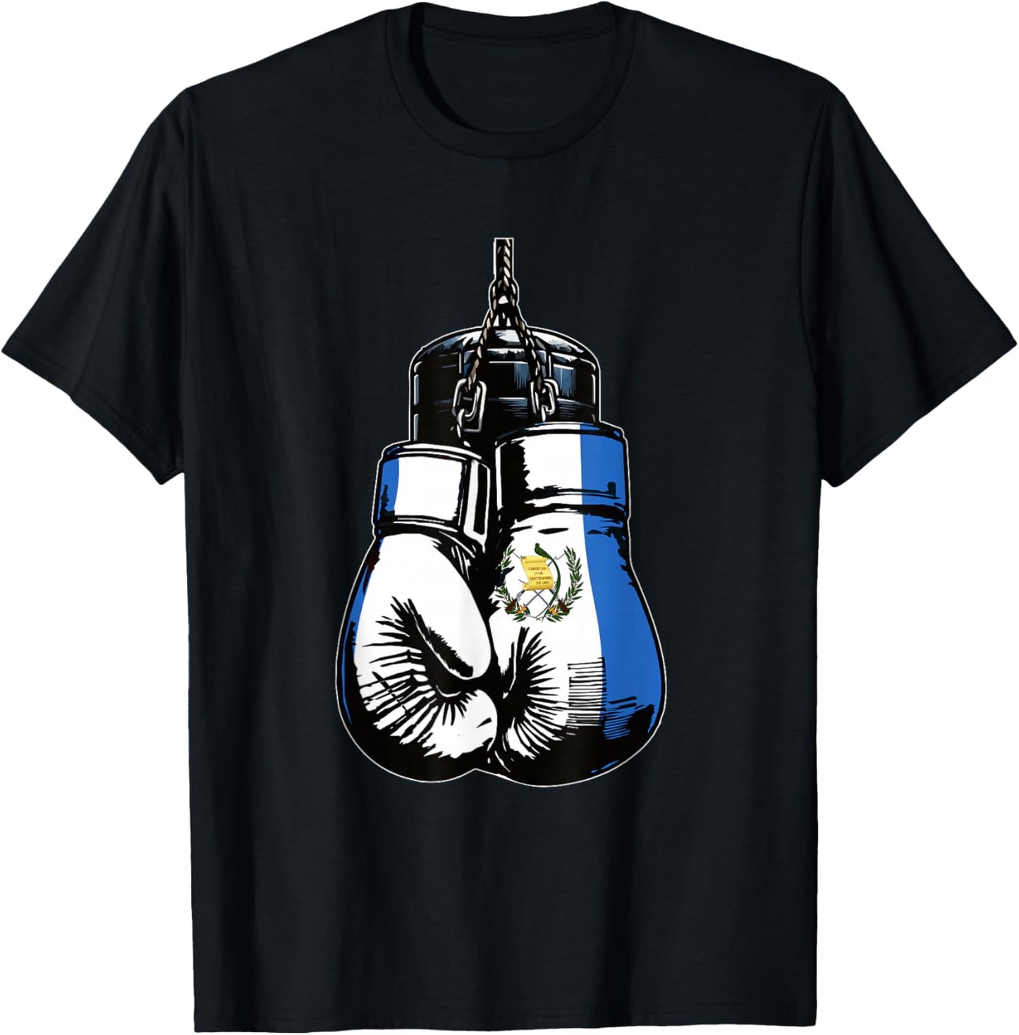 Proud Heritage Guatemala Flag Boxing Gloves T-Shirt - T-Shirt | Black