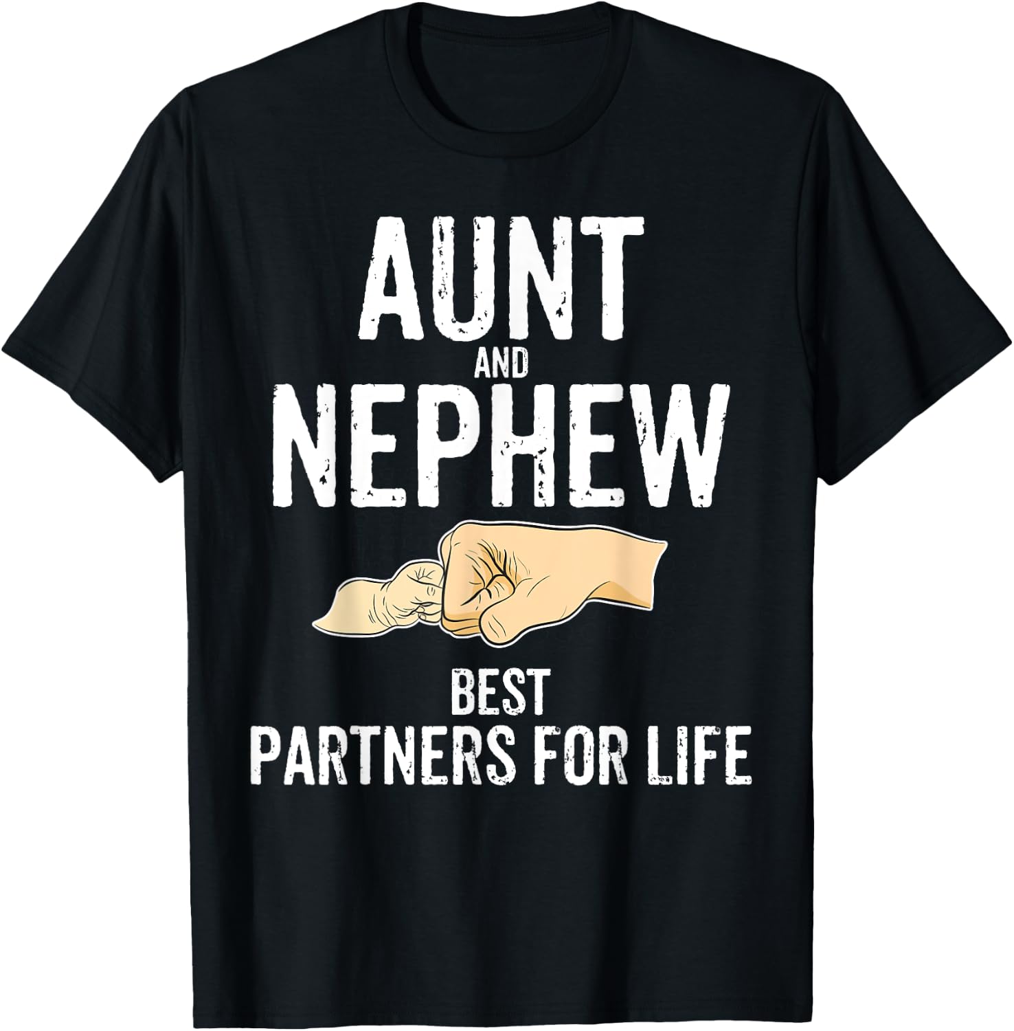 Aunt Nephew & Co. Aunt & Nephew Best Partner for Life Adult , Black, Small, Short Sleeve, Cotton 60% Polyester 40%, Novelty Humorous, Gift-giving, Casual Wear, Aunts, Nephews T-Shirt - T-Shirt | Black