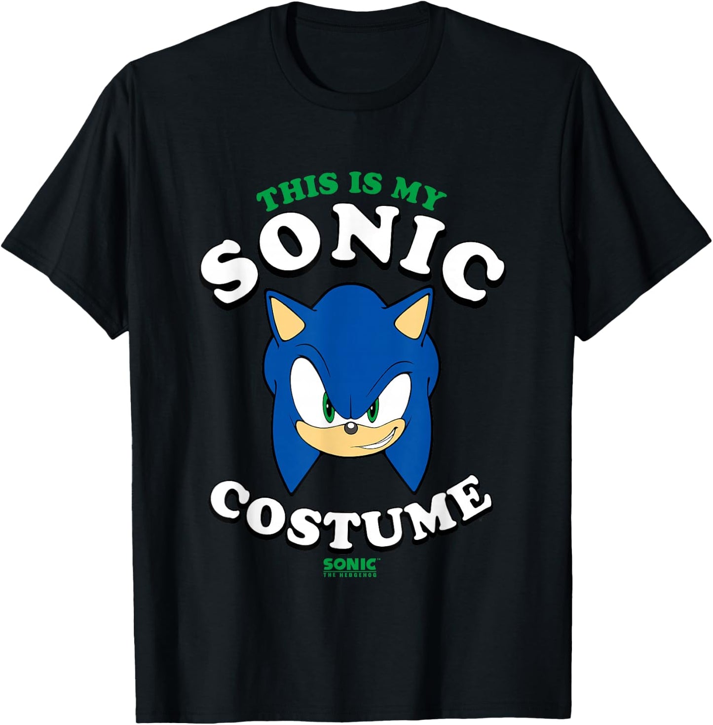 Sonic The Hedgehog Halloween This Is My Sonic Costume T-Shirt - T-Shirt | Black