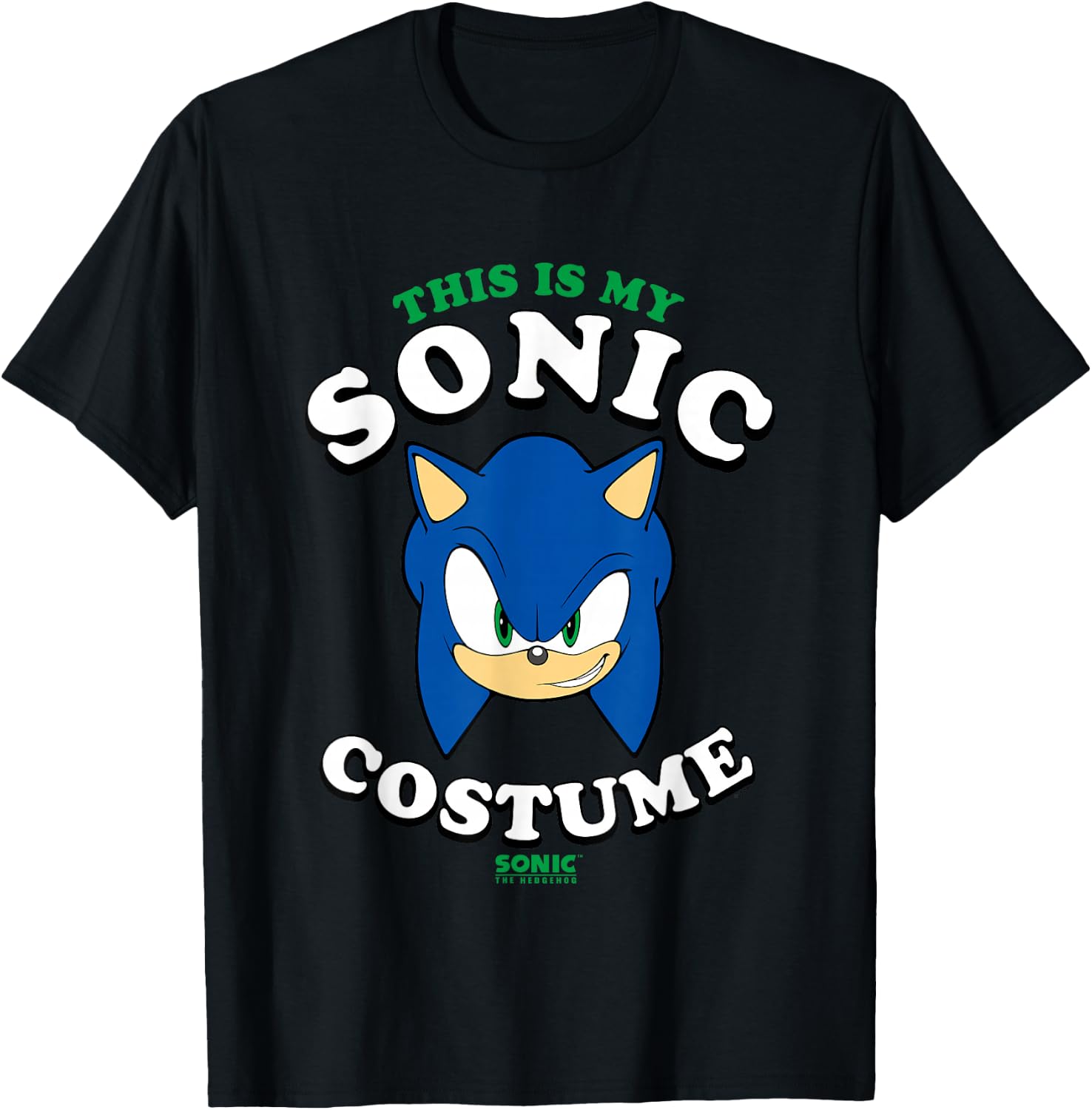 Sonic The Hedgehog Halloween This Is My Sonic Costume T-Shirt - T-Shirt | Black