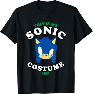Sonic The Hedgehog Halloween This Is My Sonic Costume T-Shirt - T-Shirt | Black