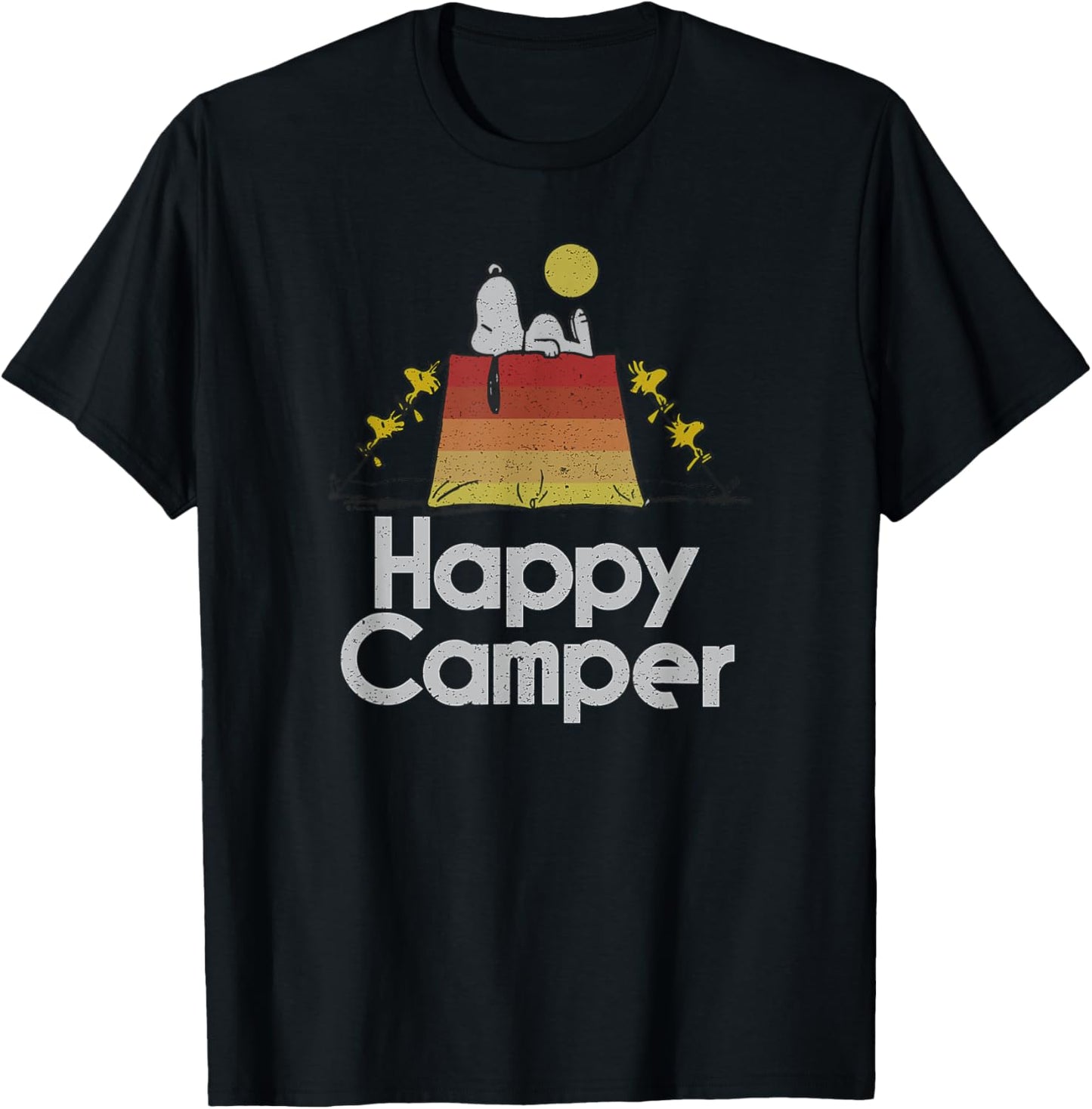 Snoopy & Woodstock - Happy Camper T-Shirt - T-Shirt | Black