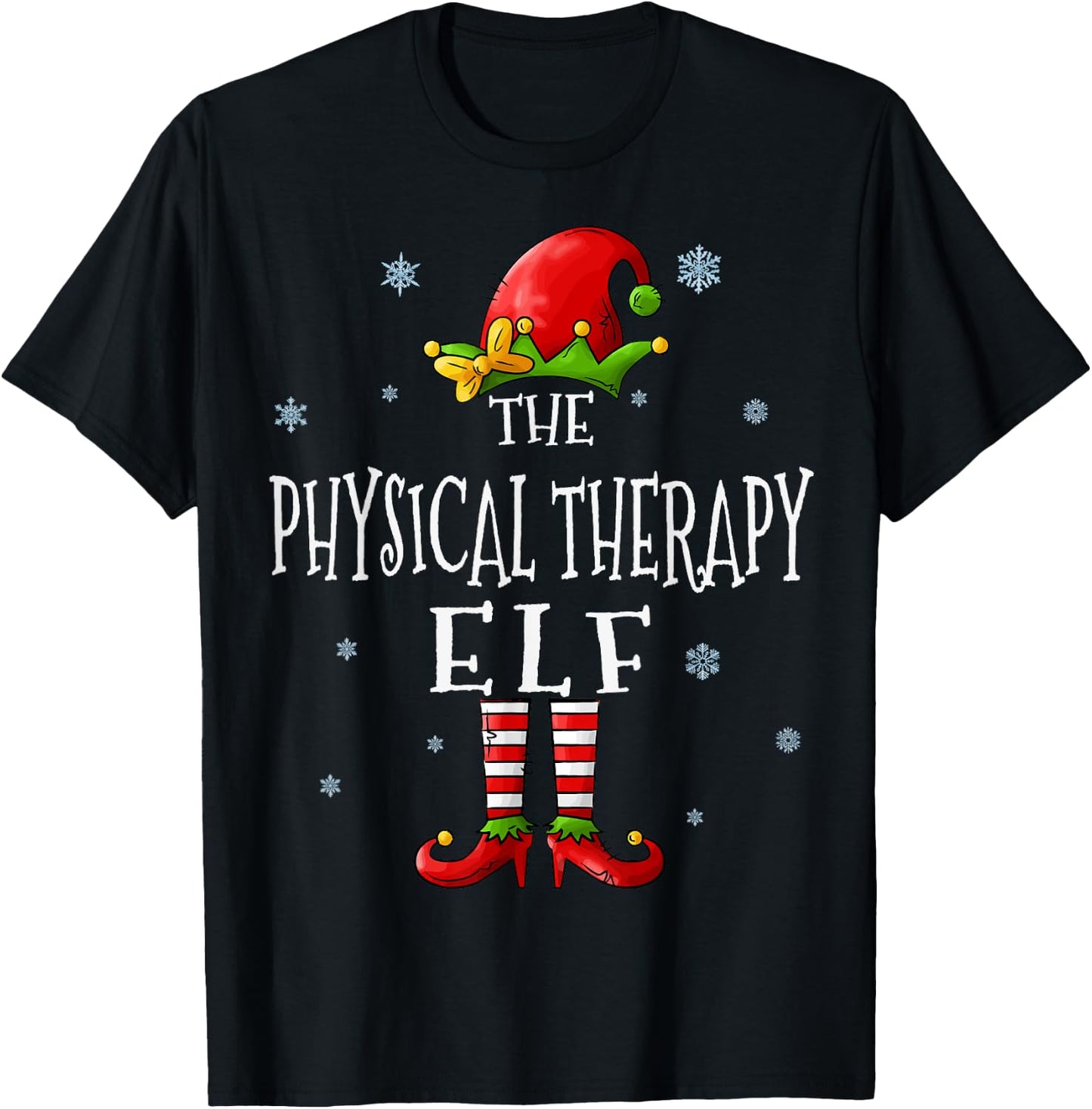 Physical Therapy Elf Funny Xmas Groupe Matching Christmas T-Shirt - T-Shirt | Black