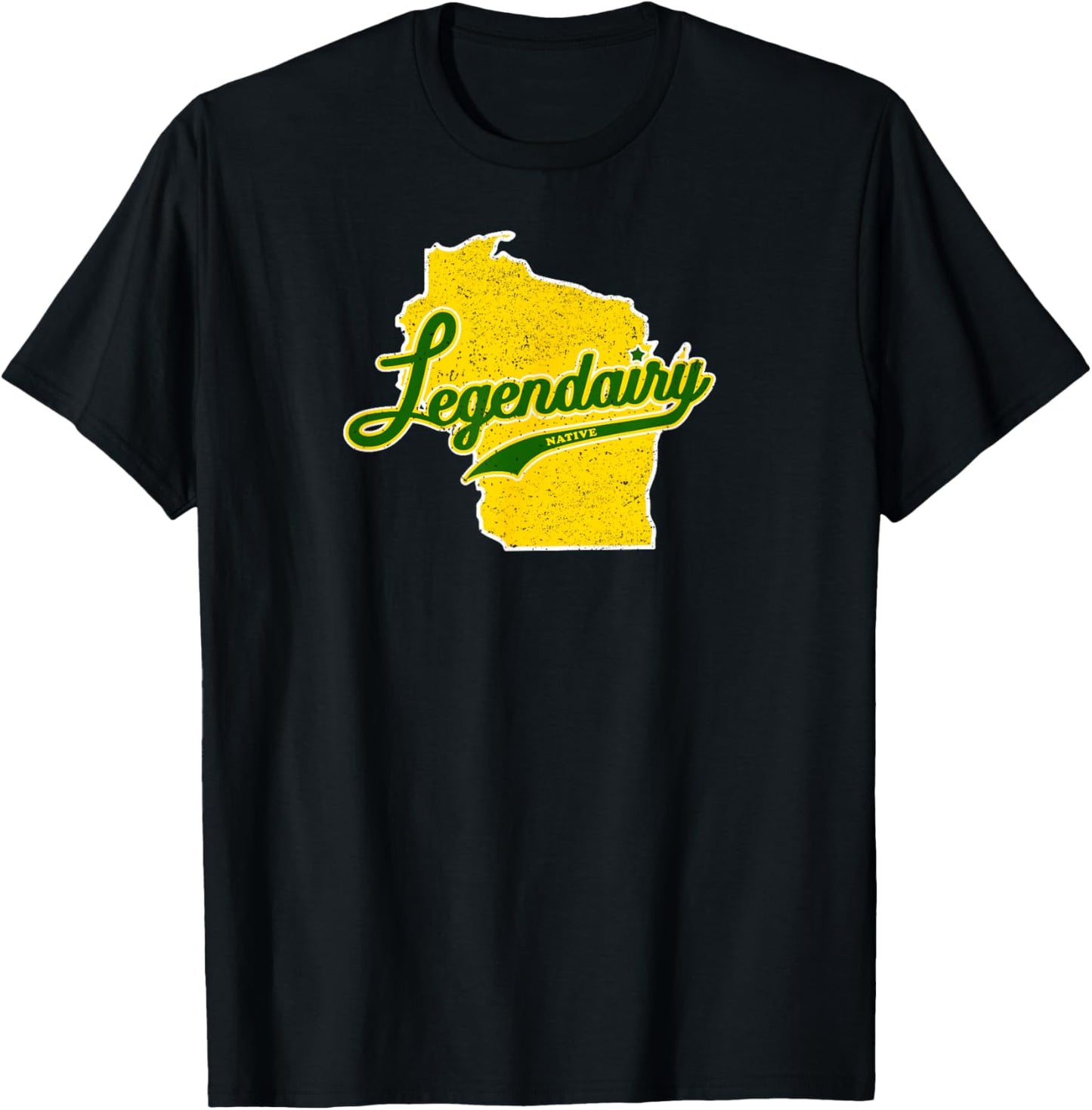 Funny Wisconsin Legendairy (Dairy) Vintage Native Pride T-Shirt - T-Shirt | Black