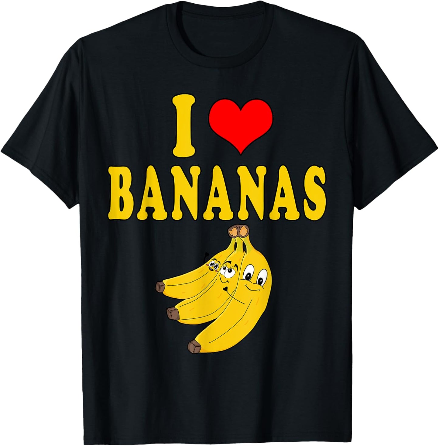I Love Bananas Funny Costume T-Shirt - T-Shirt | Black