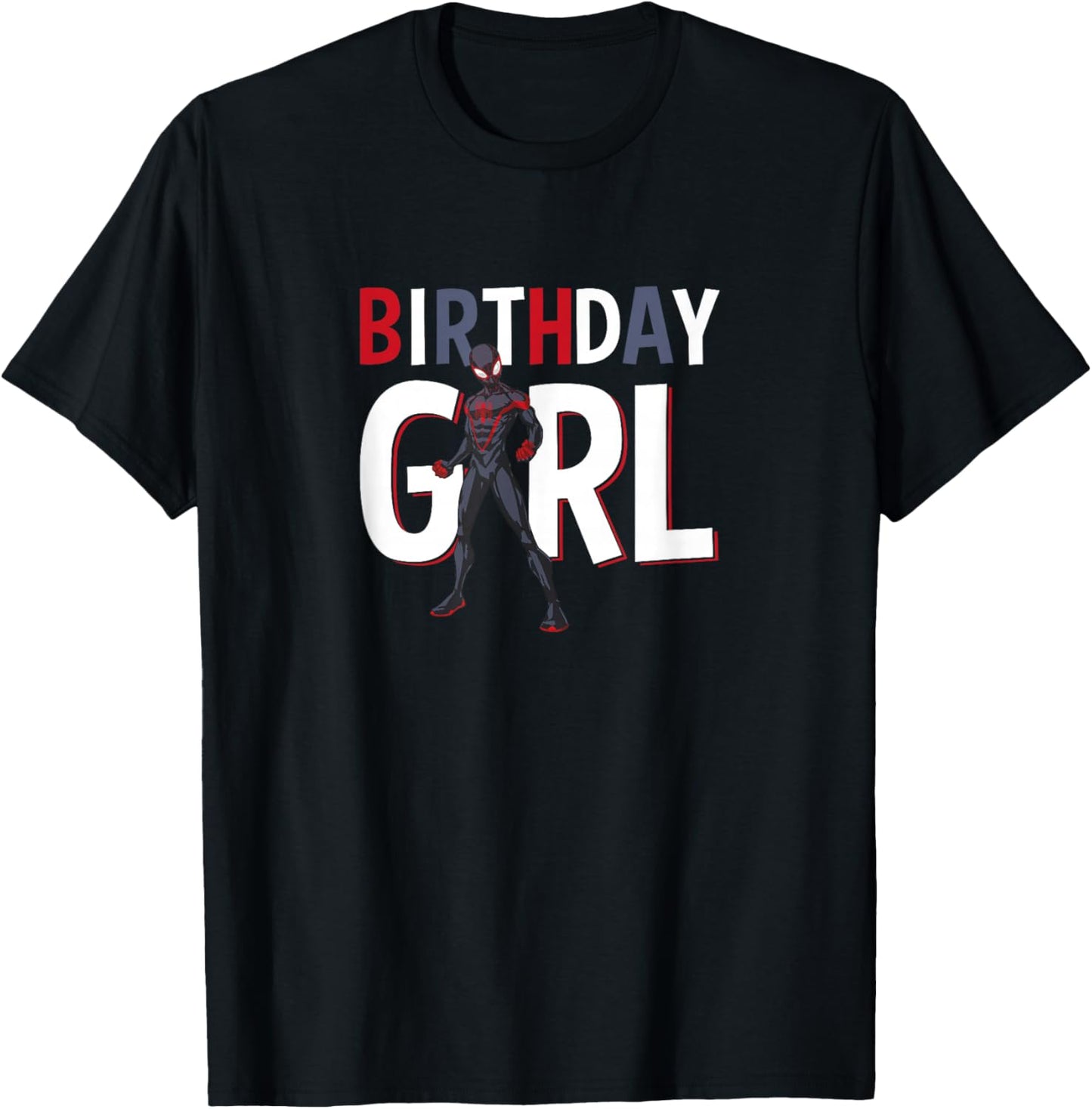 Marvel Spider-Man Miles Morales Birthday Girl Logo T-Shirt - T-Shirt | Black