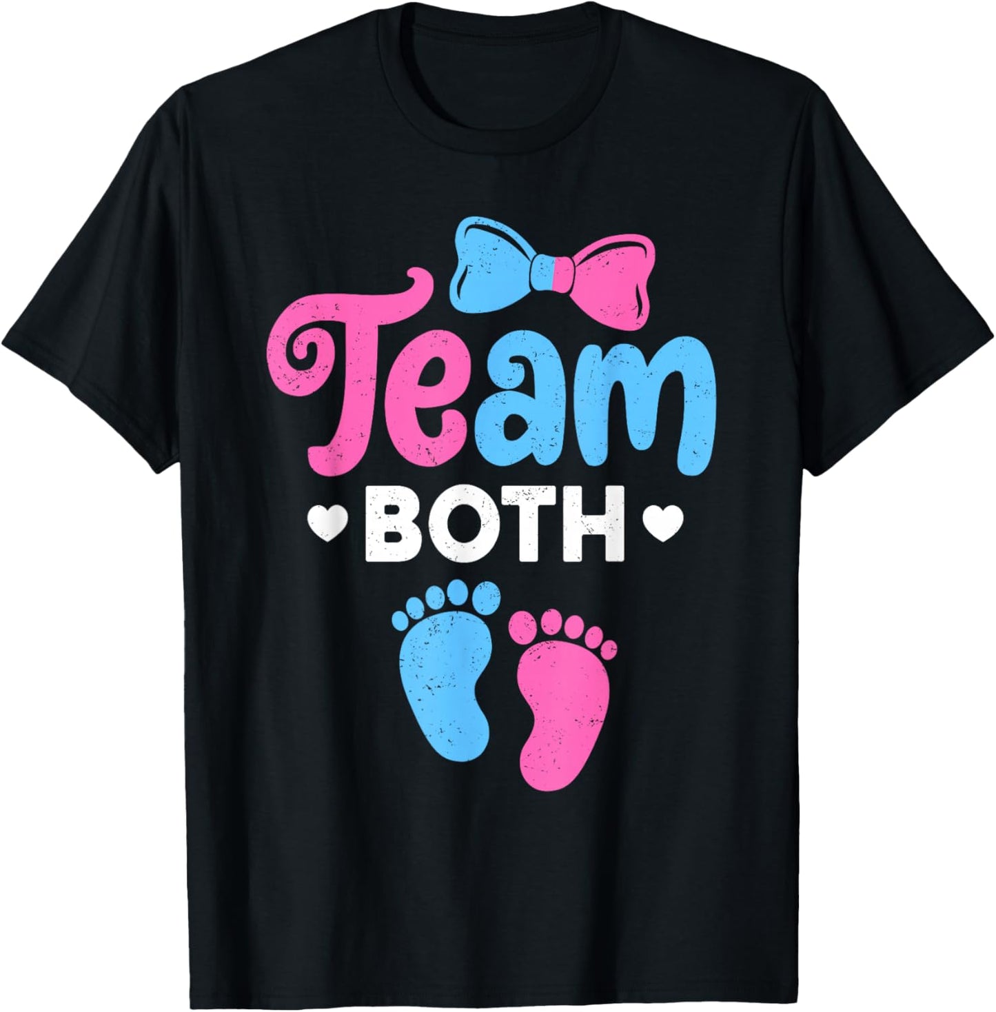 Team Both Pink Or Blue Gender Reveal T-Shirt - T-Shirt | Black