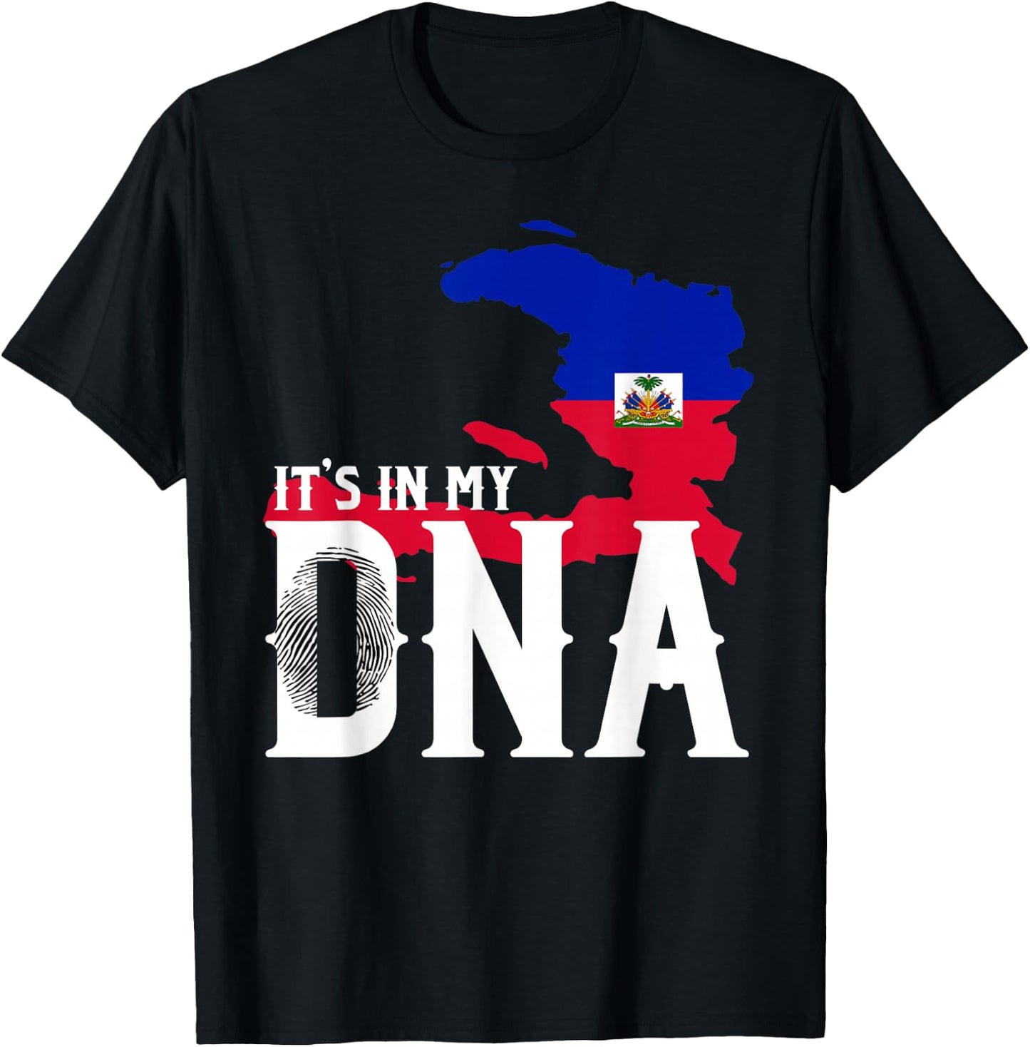 It's In My DNA Fingerprint | Prideful Haitian Gift T-Shirt - T-Shirt | Black