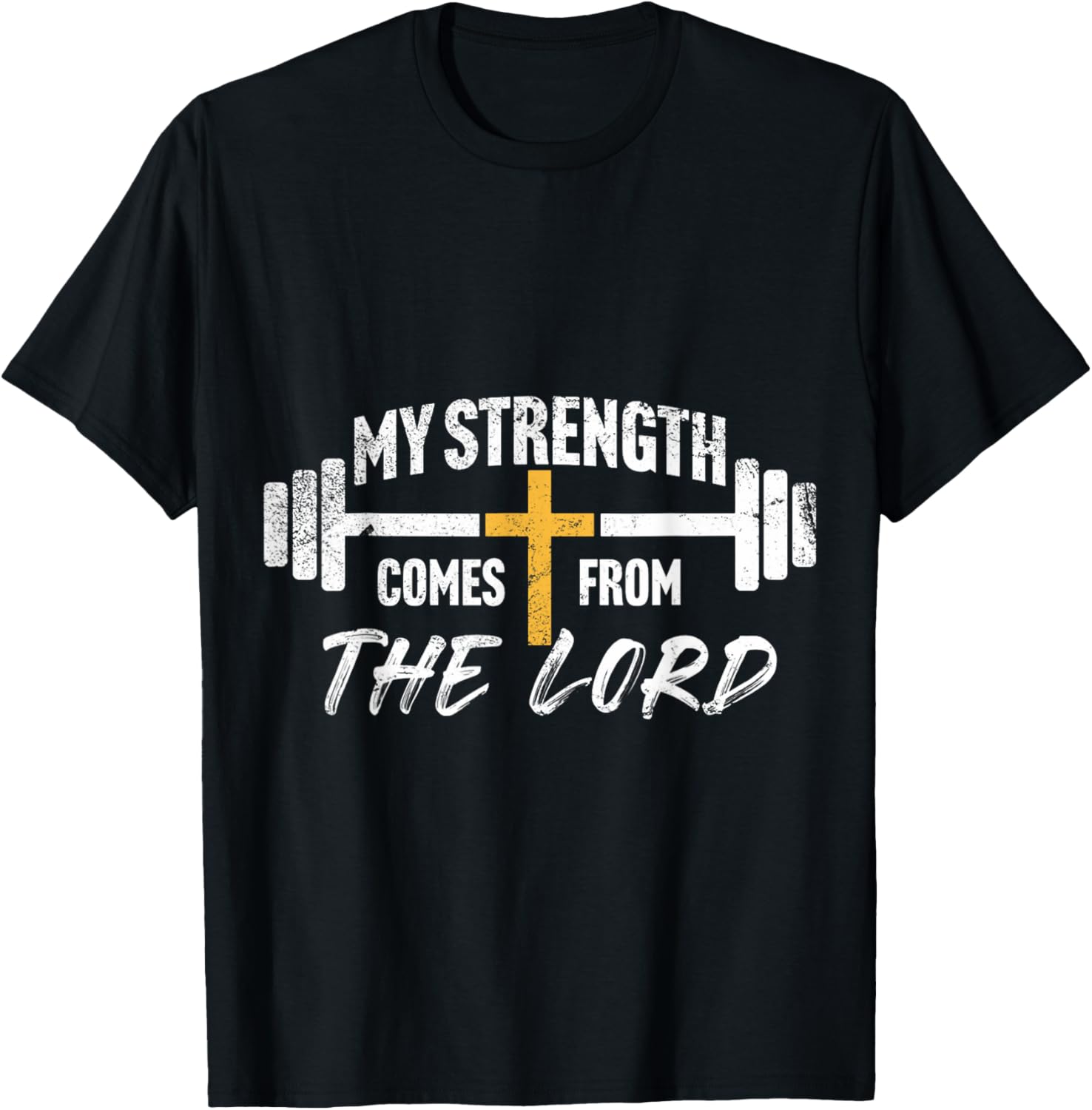 My Strength Christian Men Bible Verse Gym Workout T-Shirt - T-Shirt | Black