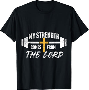 My Strength Christian Men Bible Verse Gym Workout T-Shirt - T-Shirt | Black