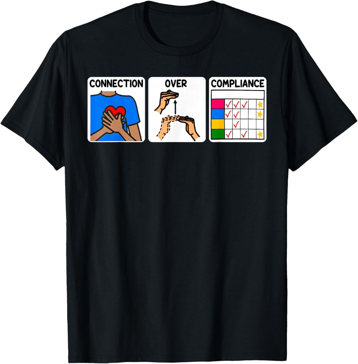 Speech Language Pathologist SLP Connection Over Compliance T-Shirt - T-Shirt | Black