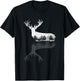 Animal Outdoor Trees Nature Forest Wildlife Reflection Deer T-Shirt - T-Shirt | Black