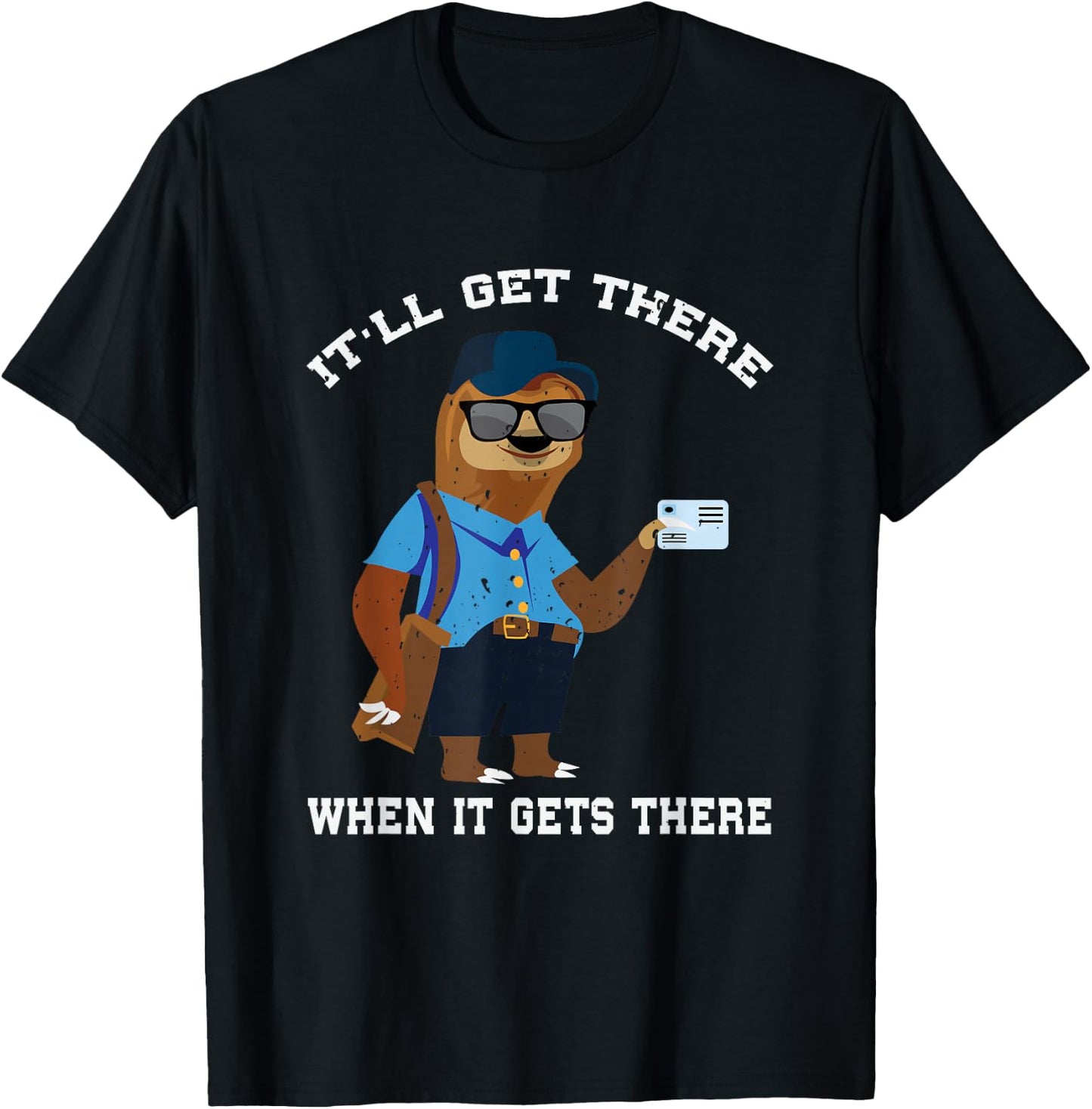 Mailman Sloth Lover Gift T-Shirt - T-Shirt | Black