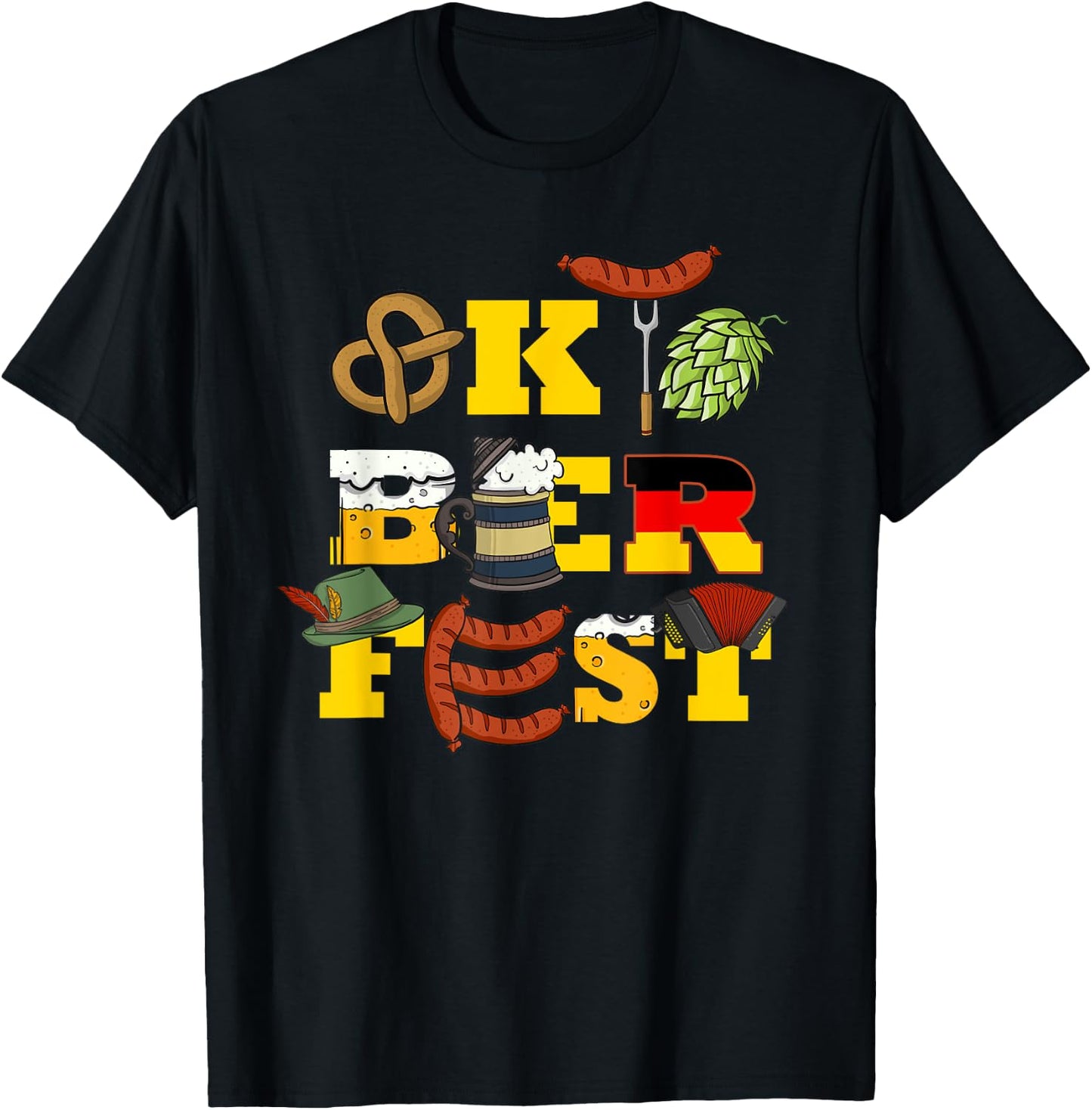 German Oktoberfest Funny Oktoberfest Costume Men Oktoberfest T-Shirt - T-Shirt | Black