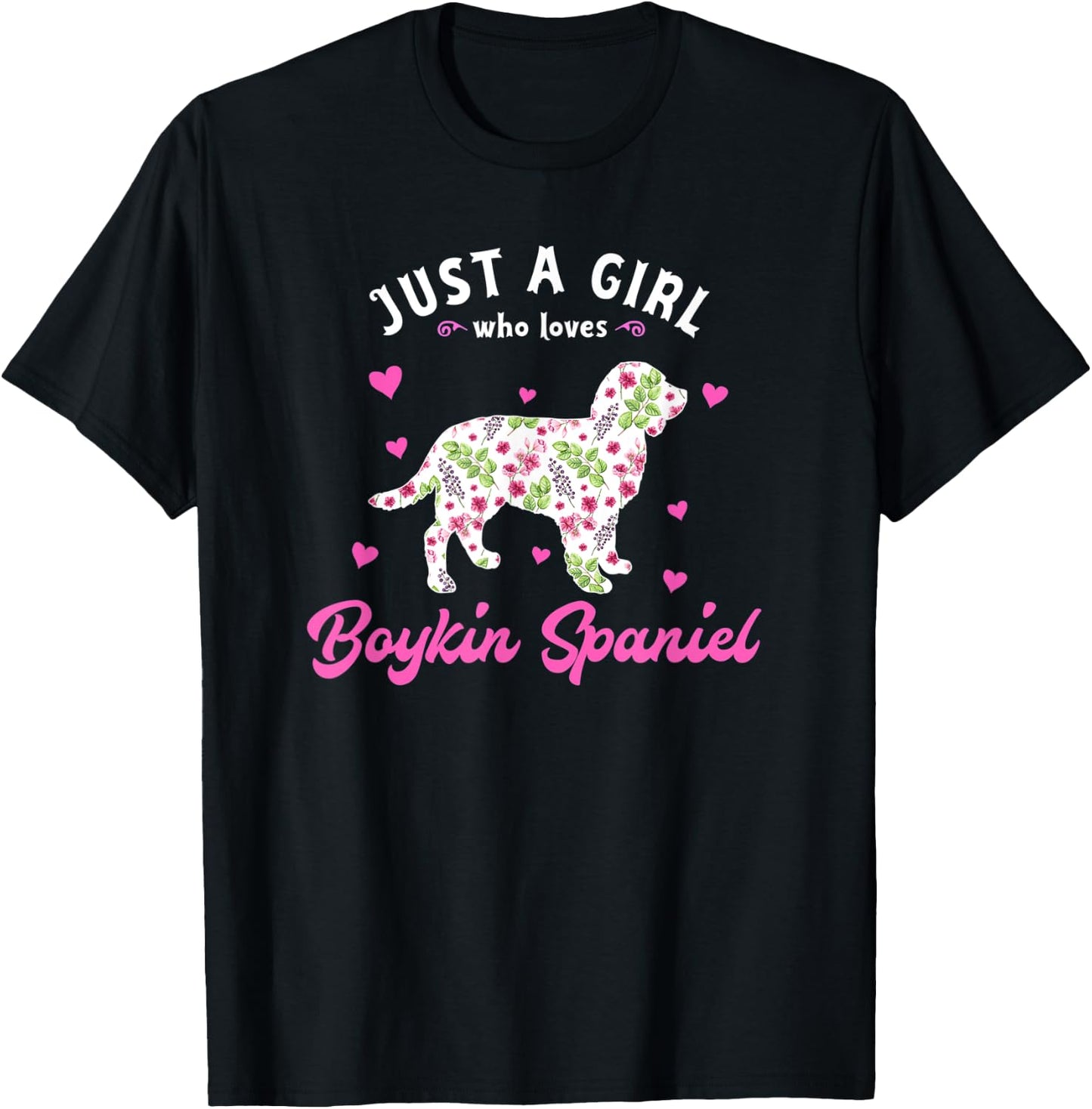 Just a Girl who Loves Boykin Spaniel T-Shirt - T-Shirt | Black