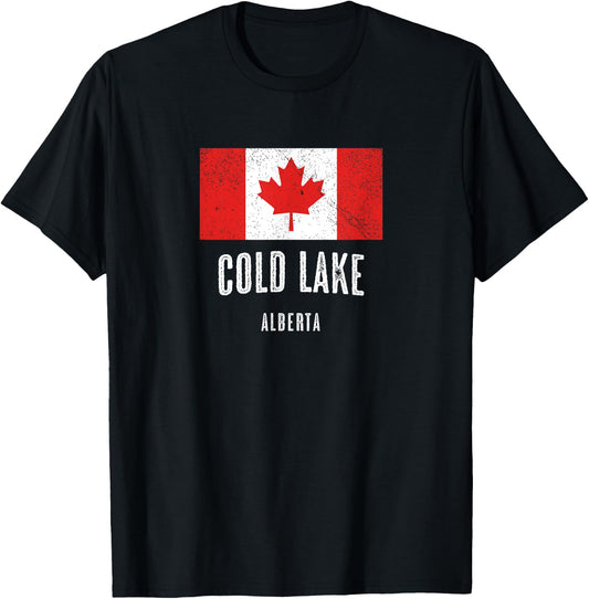 City of Cold Lake - Canada | Canadian Flag Souvenir T-Shirt - T-Shirt | Black