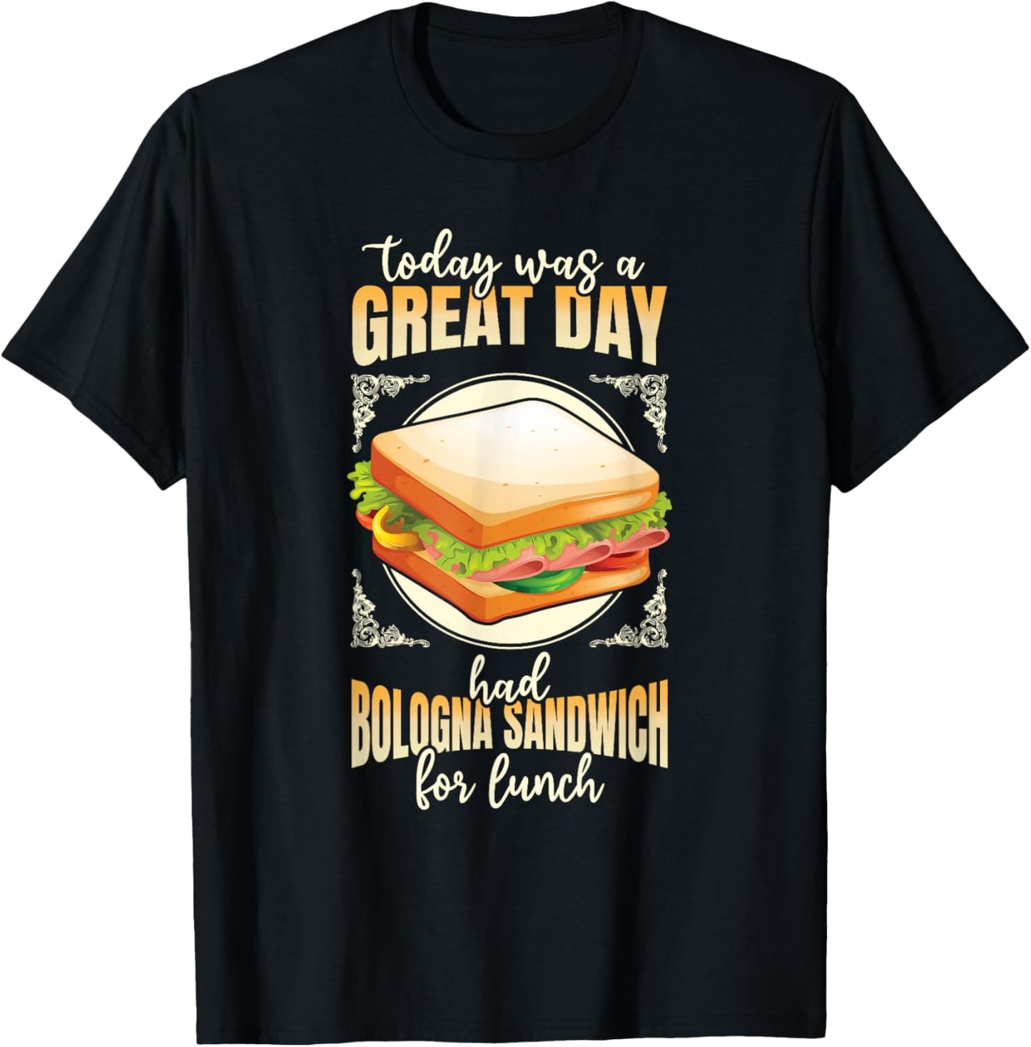 Baloney Sausage Meat Food Lover Fried Bologna Sandwich T-Shirt - T-Shirt | Black