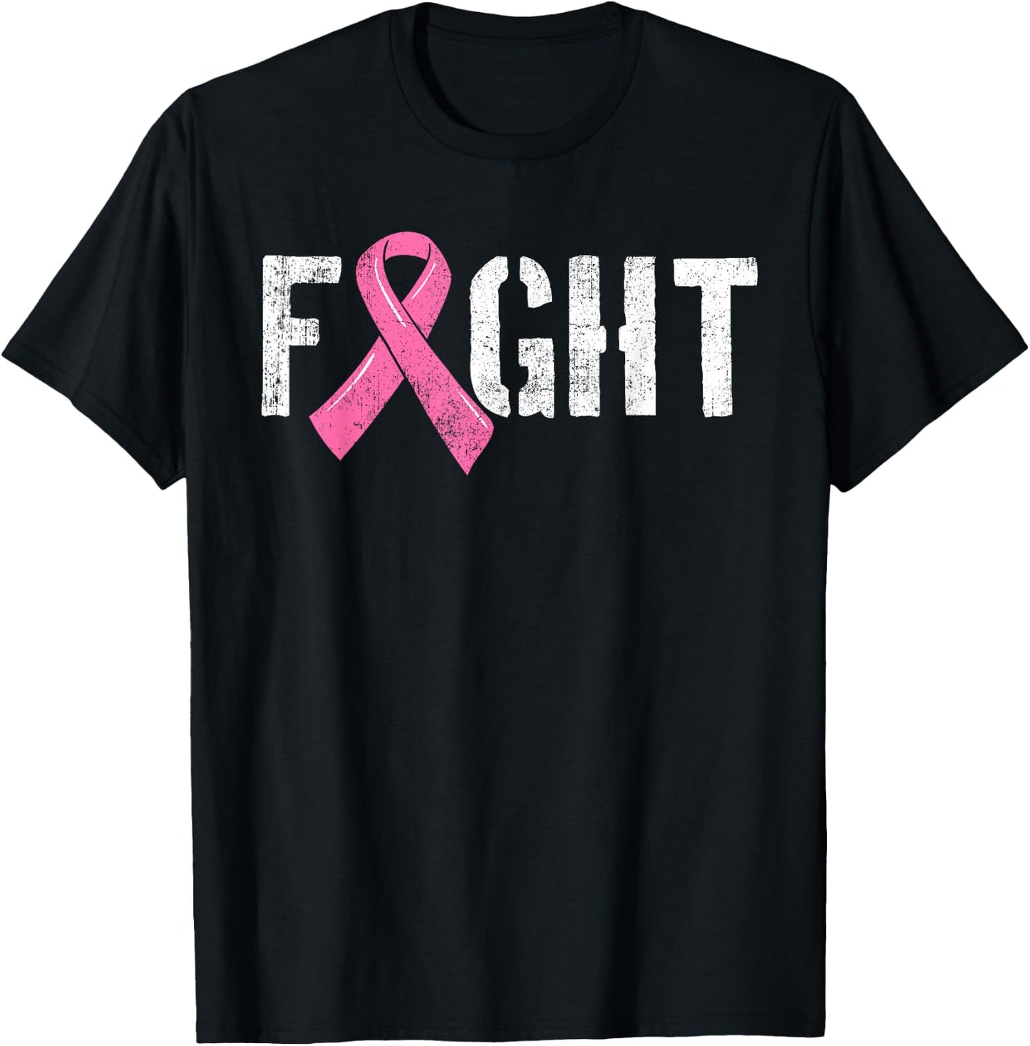 Fight Breast Cancer Shirt Disease Pink Ribbon Gift T-Shirt - T-Shirt | Black