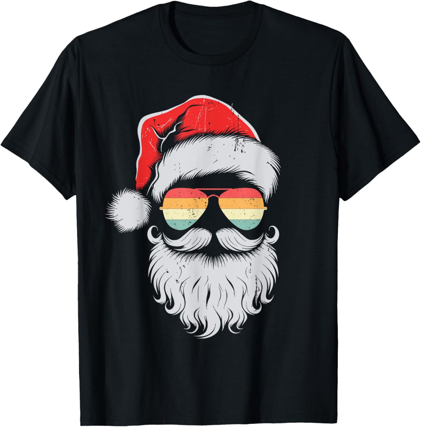 Cool Santa Face Sunglasses Christmas Xmas Men Boys T-Shirt - T-Shirt | Black