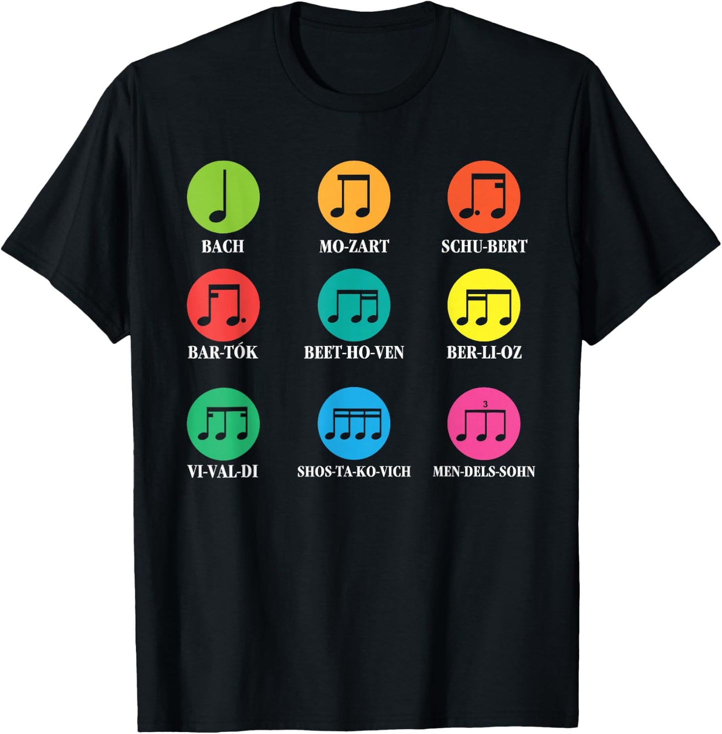 Classical Composers Classical Music Sheet Music T-Shirt - T-Shirt | Black