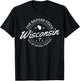Wisconsin Est. 1848 Badger State Map Souvenir Pride T-Shirt - T-Shirt | Black