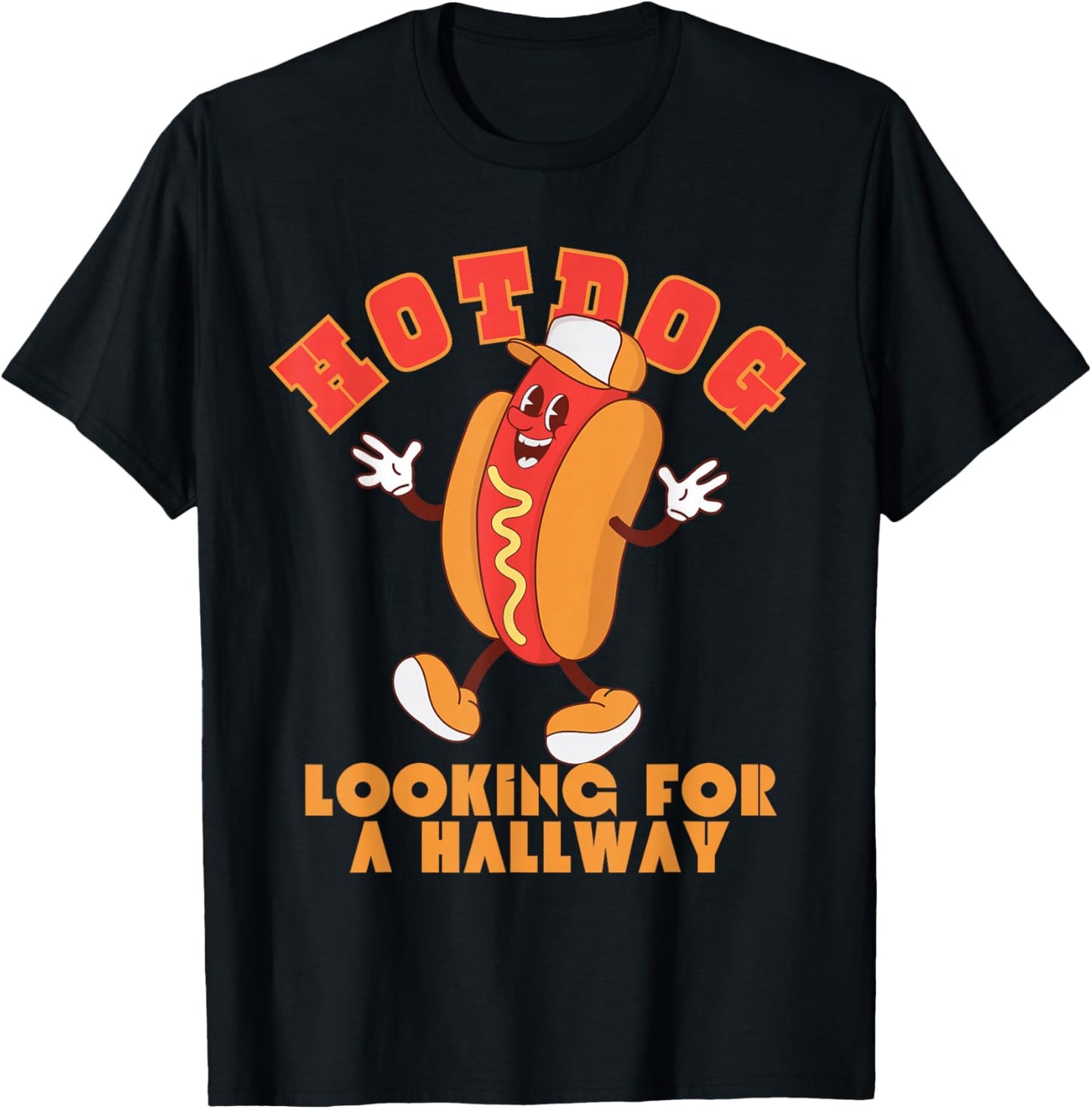 Funny Inappropriate Retro Hotdog Looking for a Hallway Women T-Shirt - T-Shirt | Black