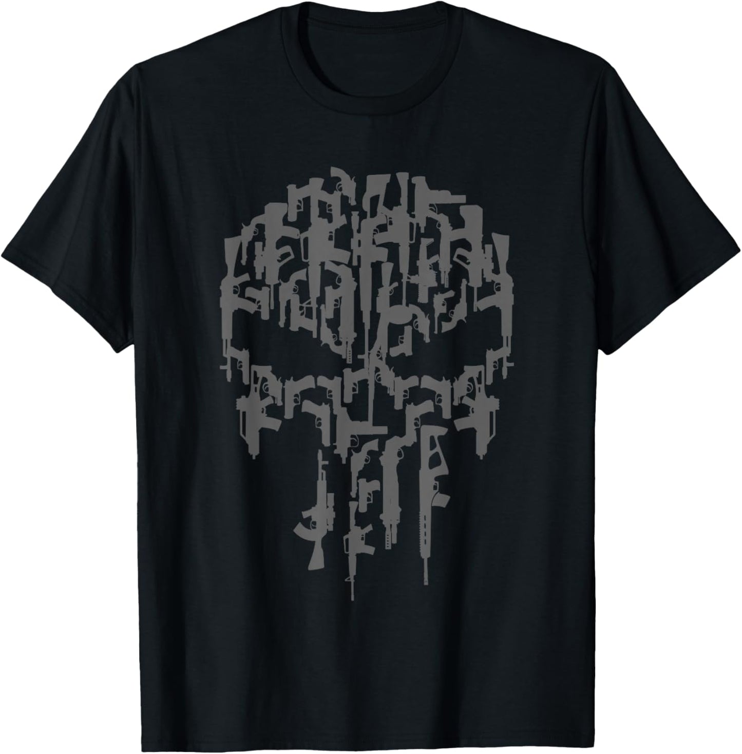 Marvel Punisher Classic Skull Made Out of Guns Vintage T-Shirt - T-Shirt | Black
