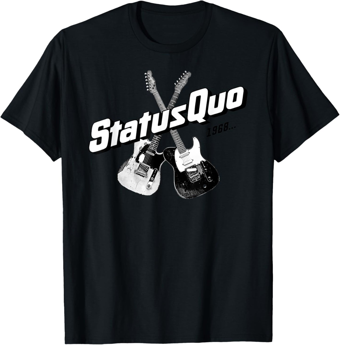 Status Quo – 1968 Guitars On Navy T-Shirt - T-Shirt | Black