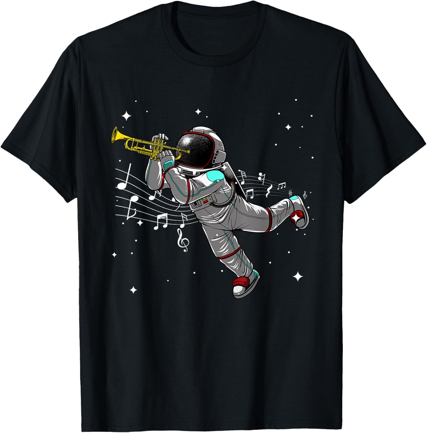 Cool Trumpet Women Astronaut Trumpet Player Musician T-Shirt - T-Shirt | Black