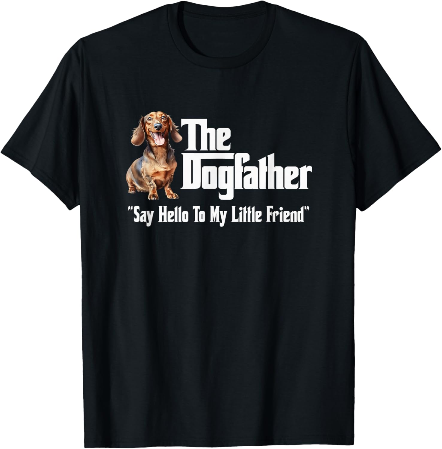 The Dachshund Dogfather T-Shirt - T-Shirt | Black