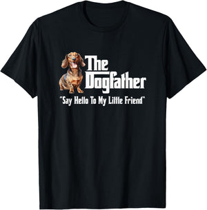 The Dachshund Dogfather T-Shirt - T-Shirt | Black