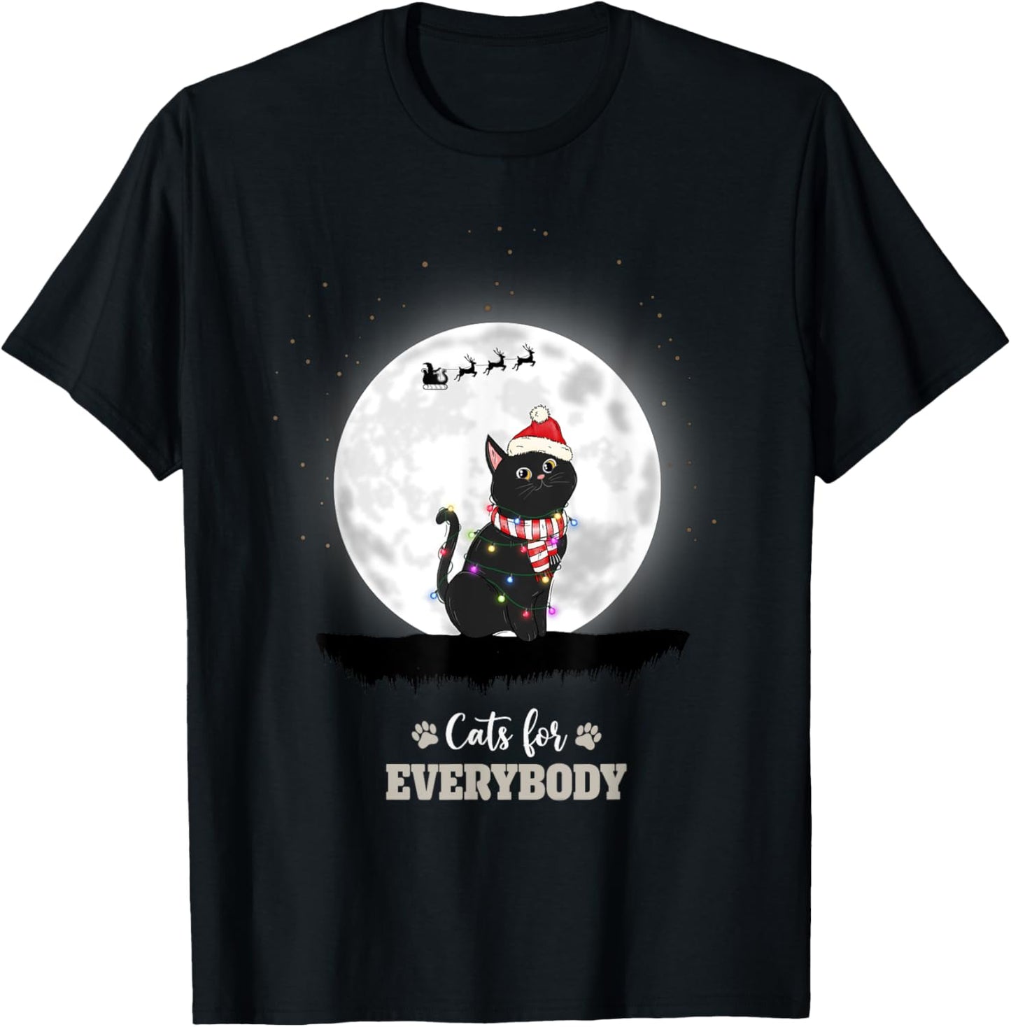 Cats for Everybody Santa Claus Xmas T-Shirt - T-Shirt | Black