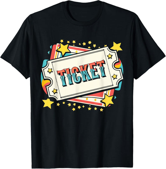 Ticket Seller Outfit Winning Ticket Costume Circus Ticket T-Shirt - T-Shirt | Black