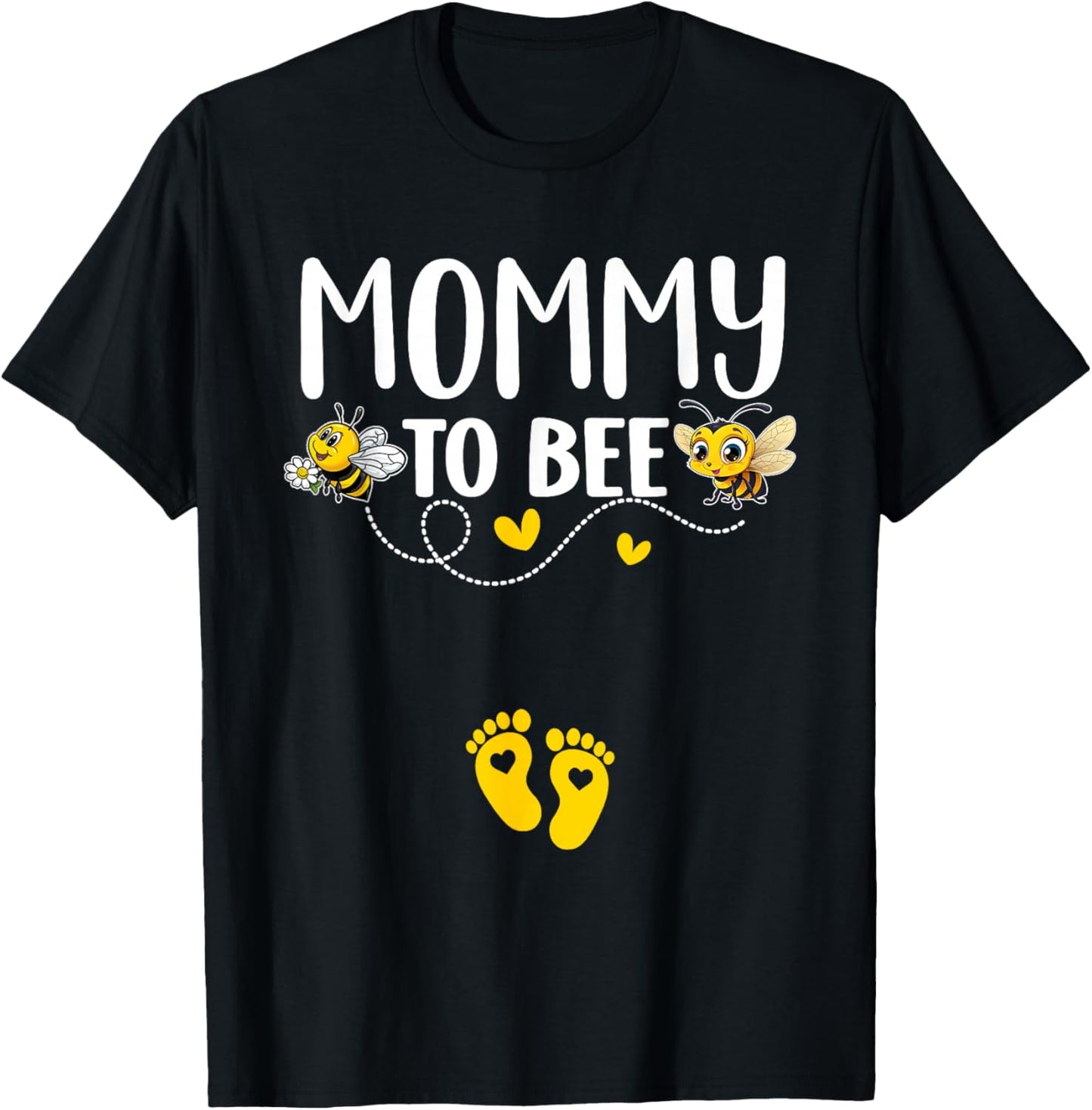 Mommy To Bee Gender Reveal Pregnancy Announcement Mommy T-Shirt - T-Shirt | Black