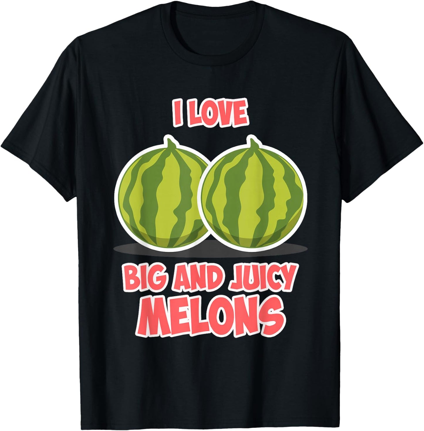 Funny Vegan Watermelons Big & Juicy Melons T-Shirt - T-Shirt | Black