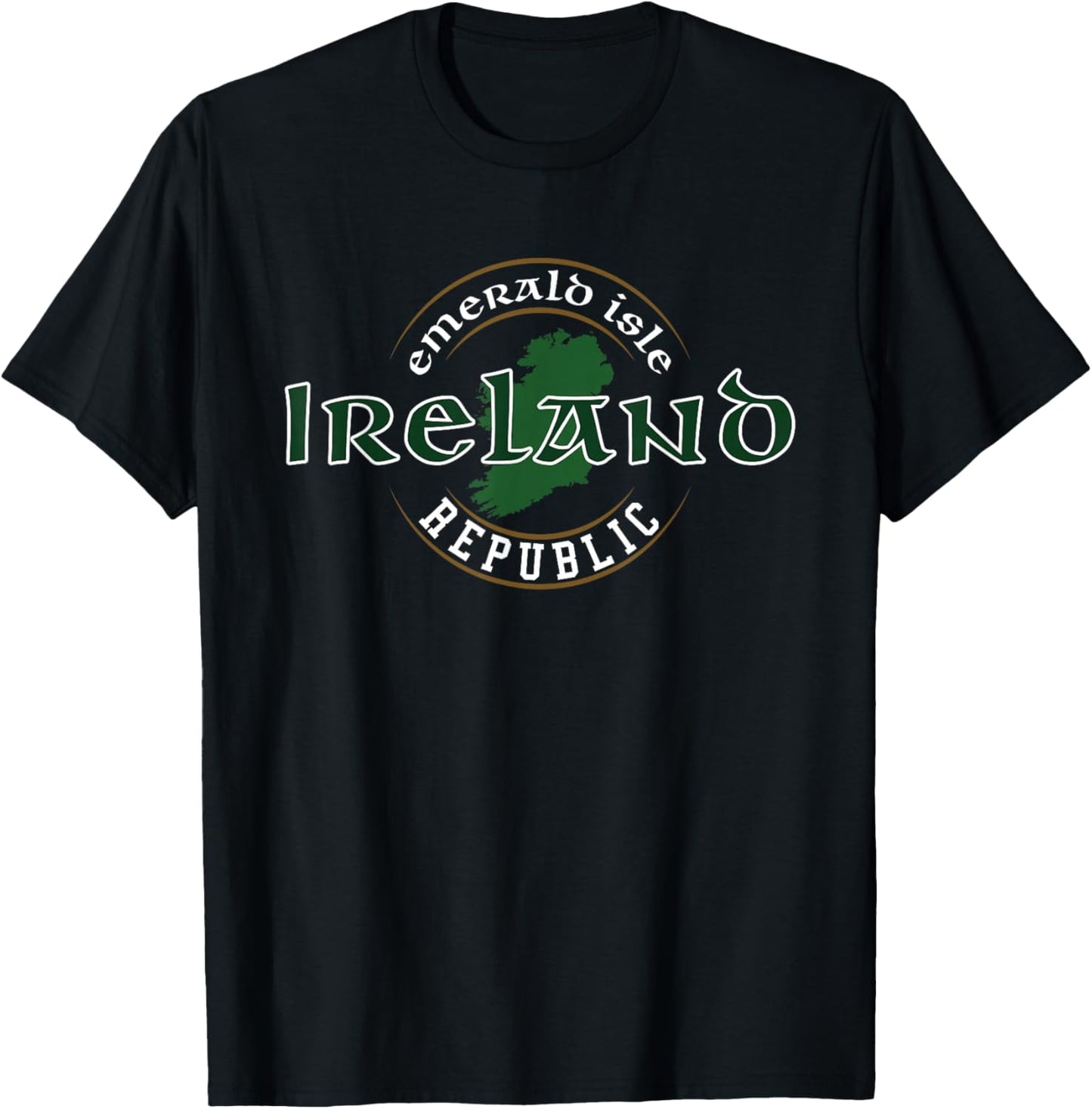 Ireland Republic Emerald Isle Irish Map T-Shirt - T-Shirt | Black