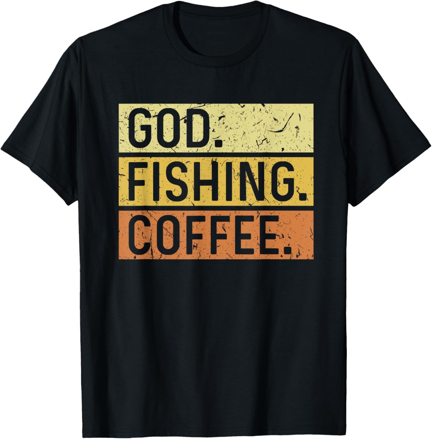 God Fishing Coffee Jesus Fish Fisherman T-Shirt - T-Shirt | Black