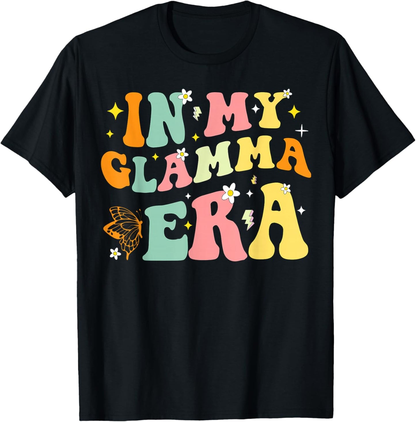 In My Glamma Era Grandma Mom Mama Grandmother Mommy T-Shirt - T-Shirt | Black