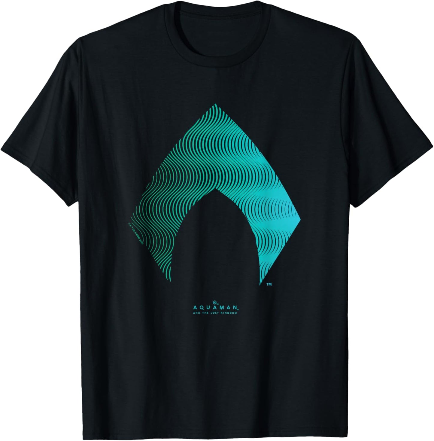 Aquaman And The Lost Kingdom Distressed Wavy Neon Emblem T-Shirt - T-Shirt | Black