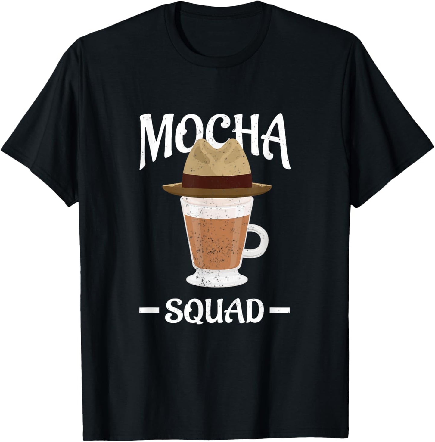 Coffee Lovers Caffeine Addict Drinking Mocha Wear Cowboy Hat T-Shirt - T-Shirt | Black