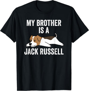 My Brother Is A Jack Russell Terrier Funny Dog Men Women Kids T-Shirt - T-Shirt | Black