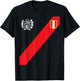 Peru Shirt Peruvian Flag Escudo Retro Soccer Inspired Peru T-Shirt - T-Shirt | Black