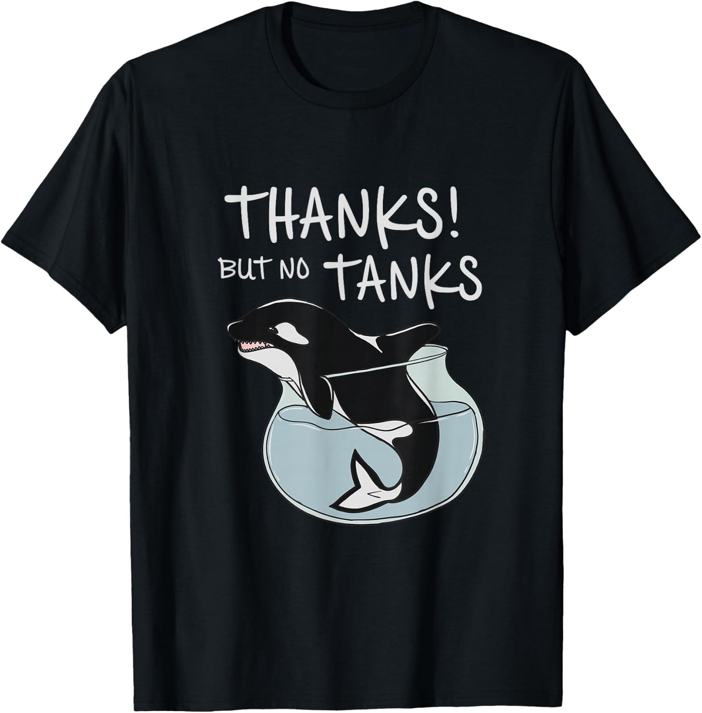 Orca Free Save the Whales Social criticism Ocean Protection T-Shirt - T-Shirt | Black
