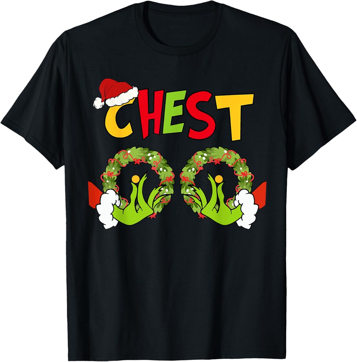 Chest Nuts Merry Christmas Shirt Xmas Matching Couples Women T-Shirt - T-Shirt | Black