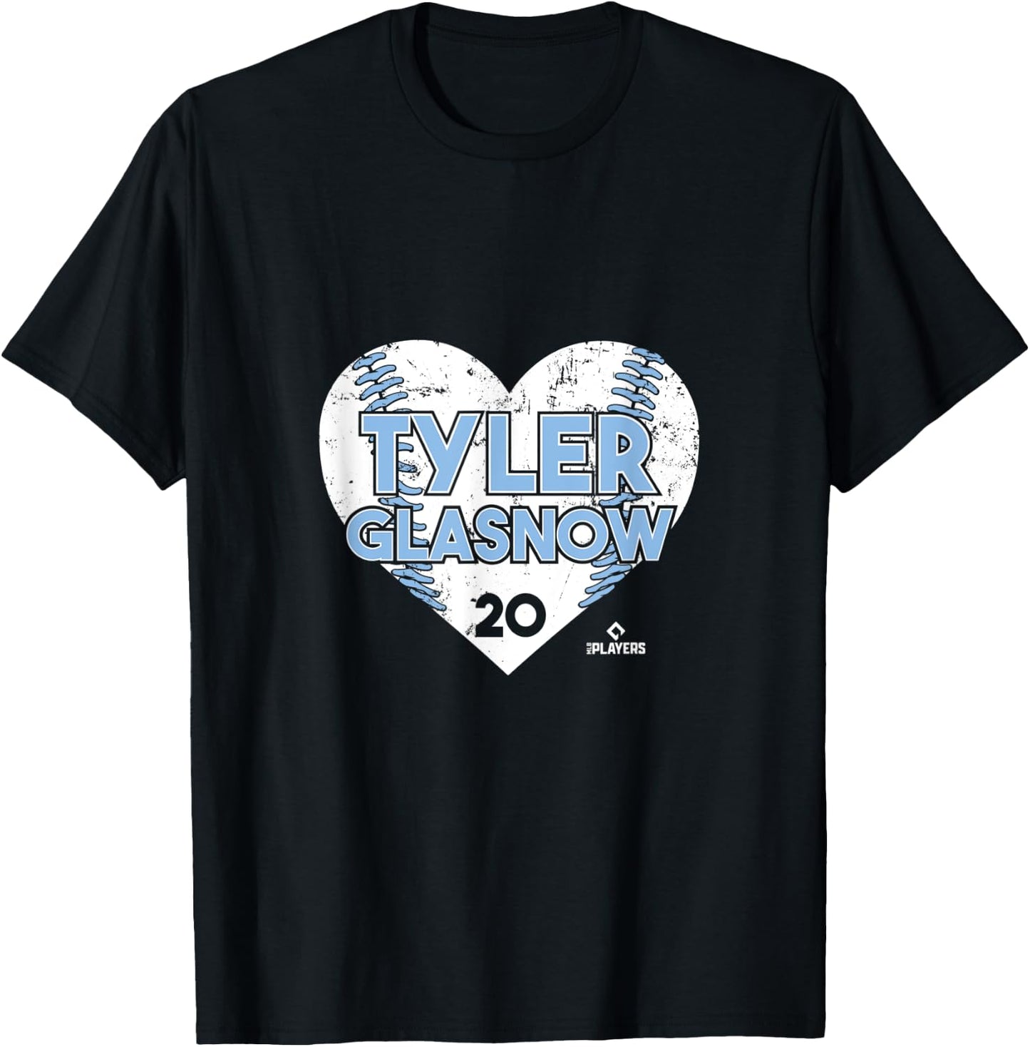 Tyler Glasnow - Heart Baseball - Apparel T-Shirt - T-Shirt | Black