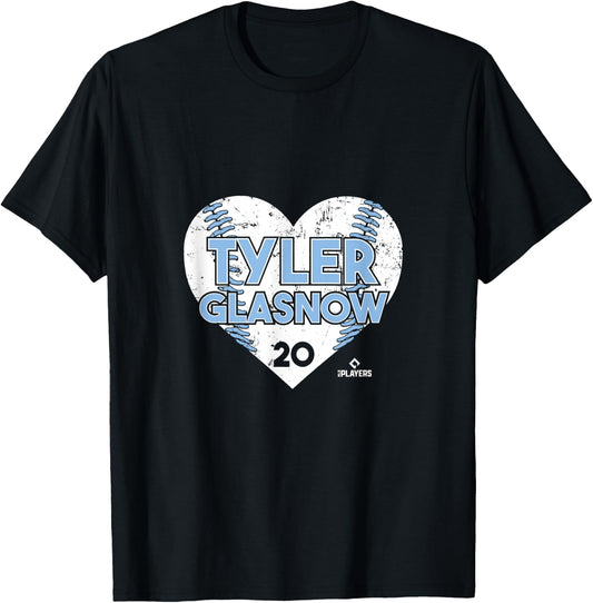 Tyler Glasnow - Heart Baseball - Apparel T-Shirt - T-Shirt | Black
