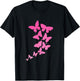 Pink Butterflies T-Shirt - T-Shirt | Black