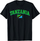Vintage Tanzania Africa Flag Souvenir Proud Sports T-Shirt - T-Shirt | Black