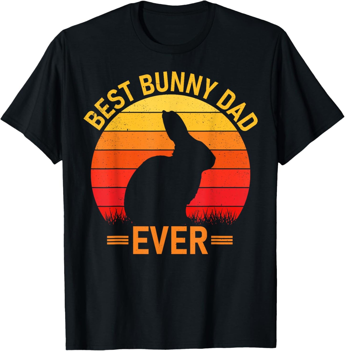 Rabbit Dad Best Bunny Dad Ever Fatherhood Lover Bunnies T-Shirt - T-Shirt | Black